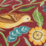Evans Lichfield Hawthorn Birds Cushion Cover in Burgundy