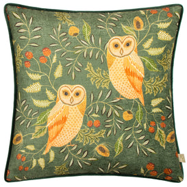 Evans Lichfield Hawthorn Owls Cushion Cover in Bottle