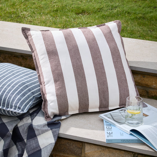 Hayle 100% Cotton Outdoor Cushion Chocolate