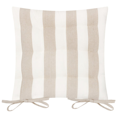 Striped Beige Cushions - Hayle 2 Pack Striped Cotton Seat Pad Seat Pad Natural Yard