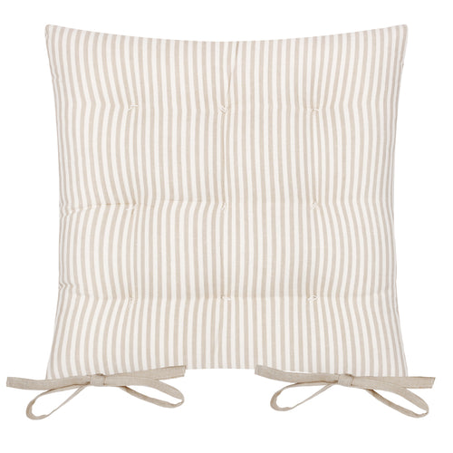 Striped Beige Cushions - Hayle 2 Pack Striped Cotton Seat Pad Seat Pad Natural Yard