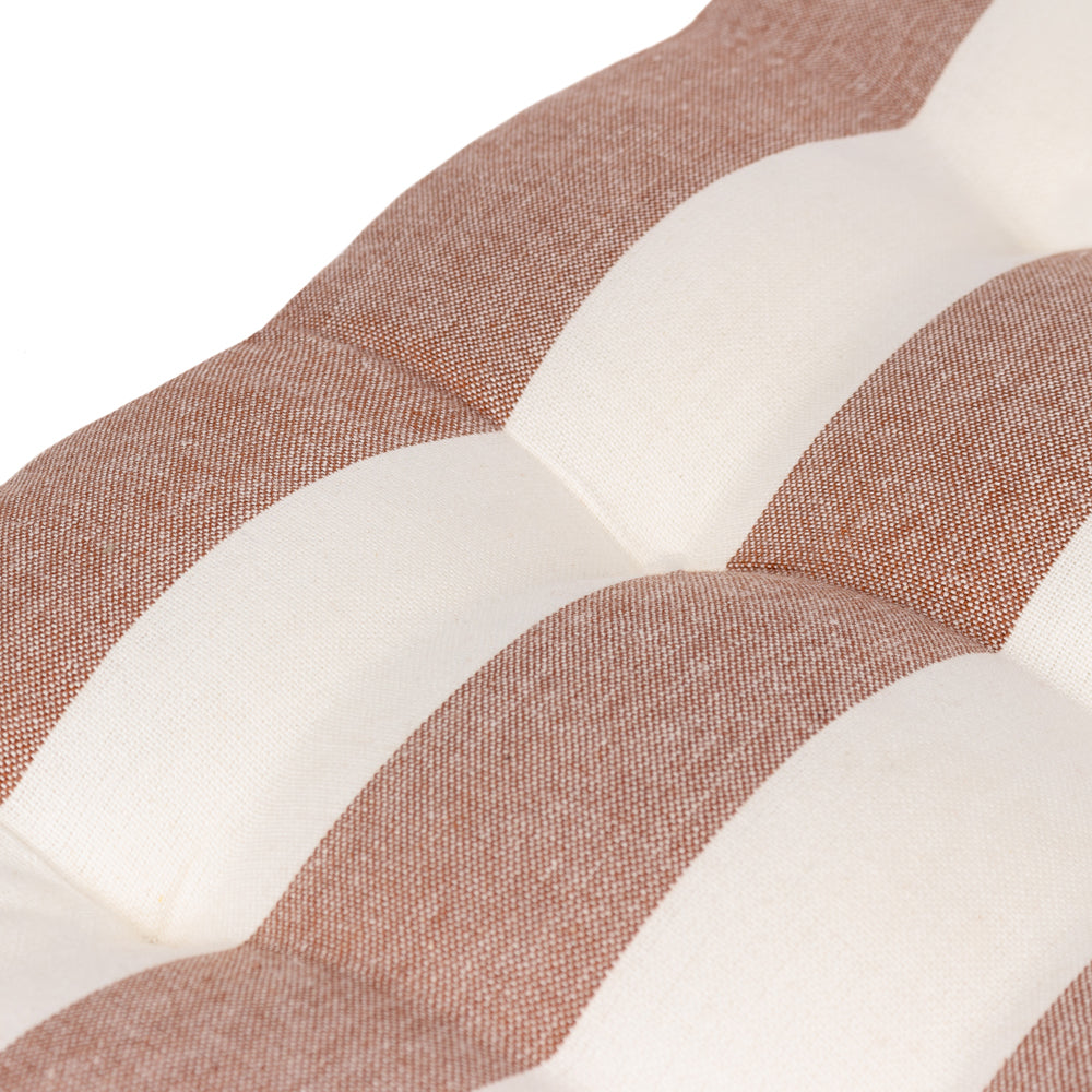 Hayle 2 Pack Striped Cotton Seat Pad Cushion Pecan