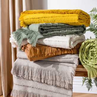 Mustard and grey throws hot sale