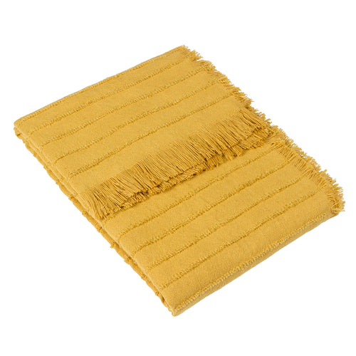 Striped Yellow Throws - Hazie Woven Fringed Throw Pomelo furn.