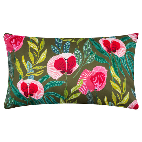 Wylder House of Bloom Poppy Outdoor Cushion Cover in Olive