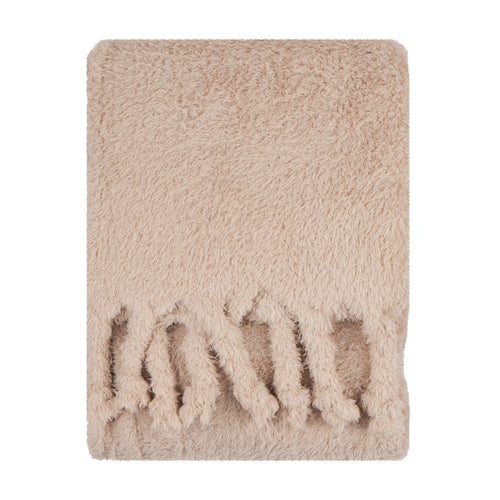 Harlan Borg Sherpa Tasselled Throw Natural