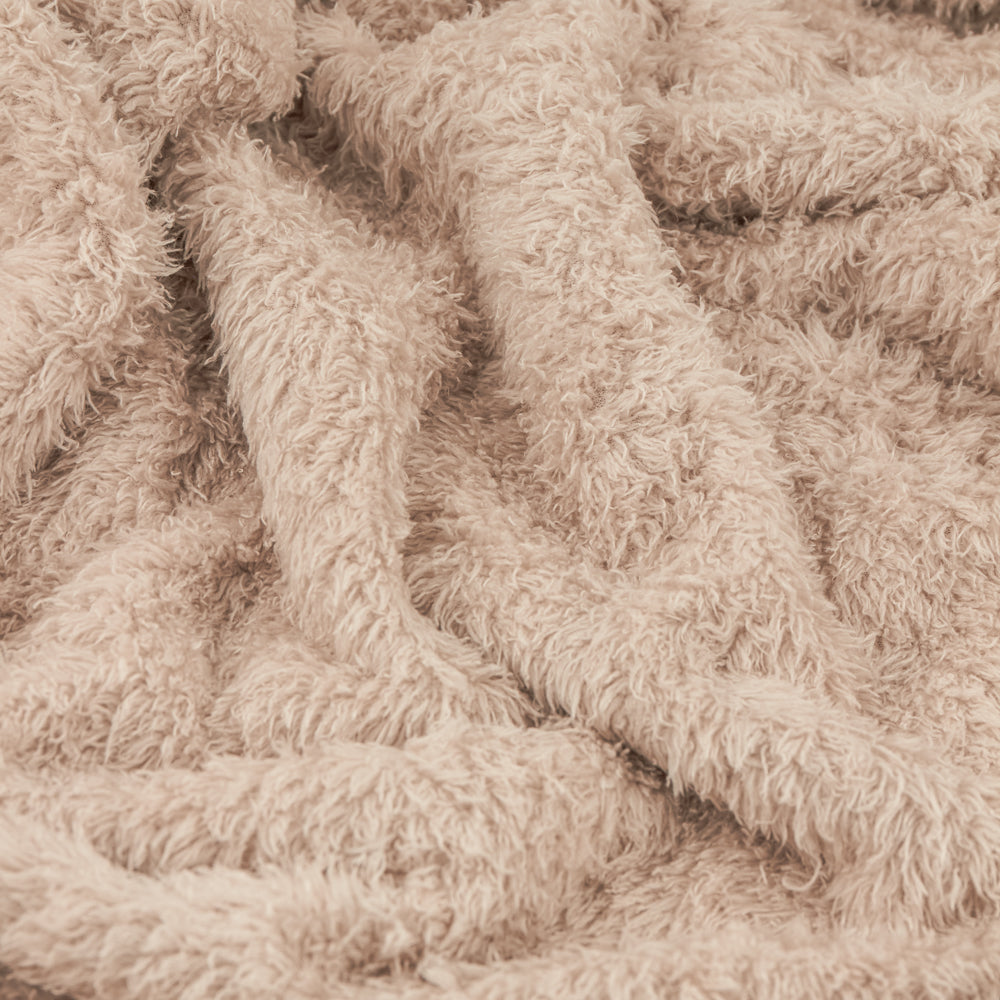 Harlan Borg Sherpa Tasselled Throw Natural