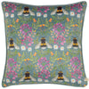 Wylder House of Bloom Zinnia Bee Repeat Cushion Cover in Steel Blue