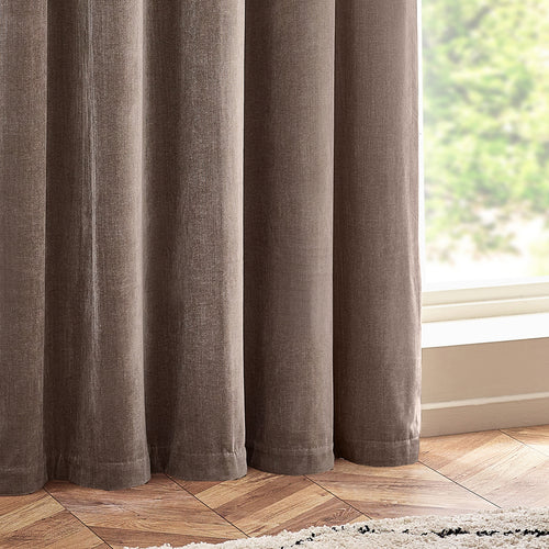 Heavy Chenille Blackout Eyelet Curtains Greige