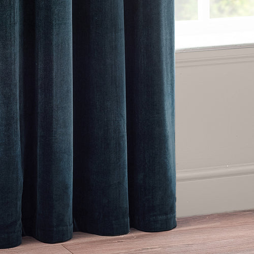 Heavy Chenille Blackout Eyelet Curtains Navy
