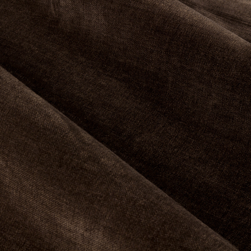 Heavy Chenille Fully Lined Velvet Pencil Pleat Curtains Brown