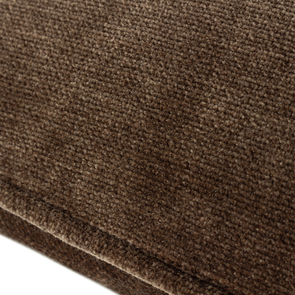 Heavy Chenille Piped Cushion Brown