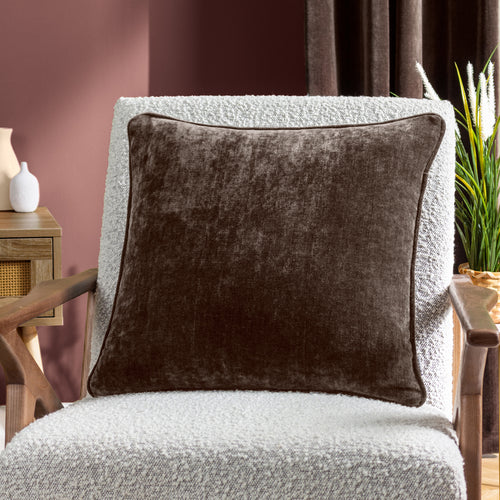 Yard Heavy Chenille Cushion Cover in Brown