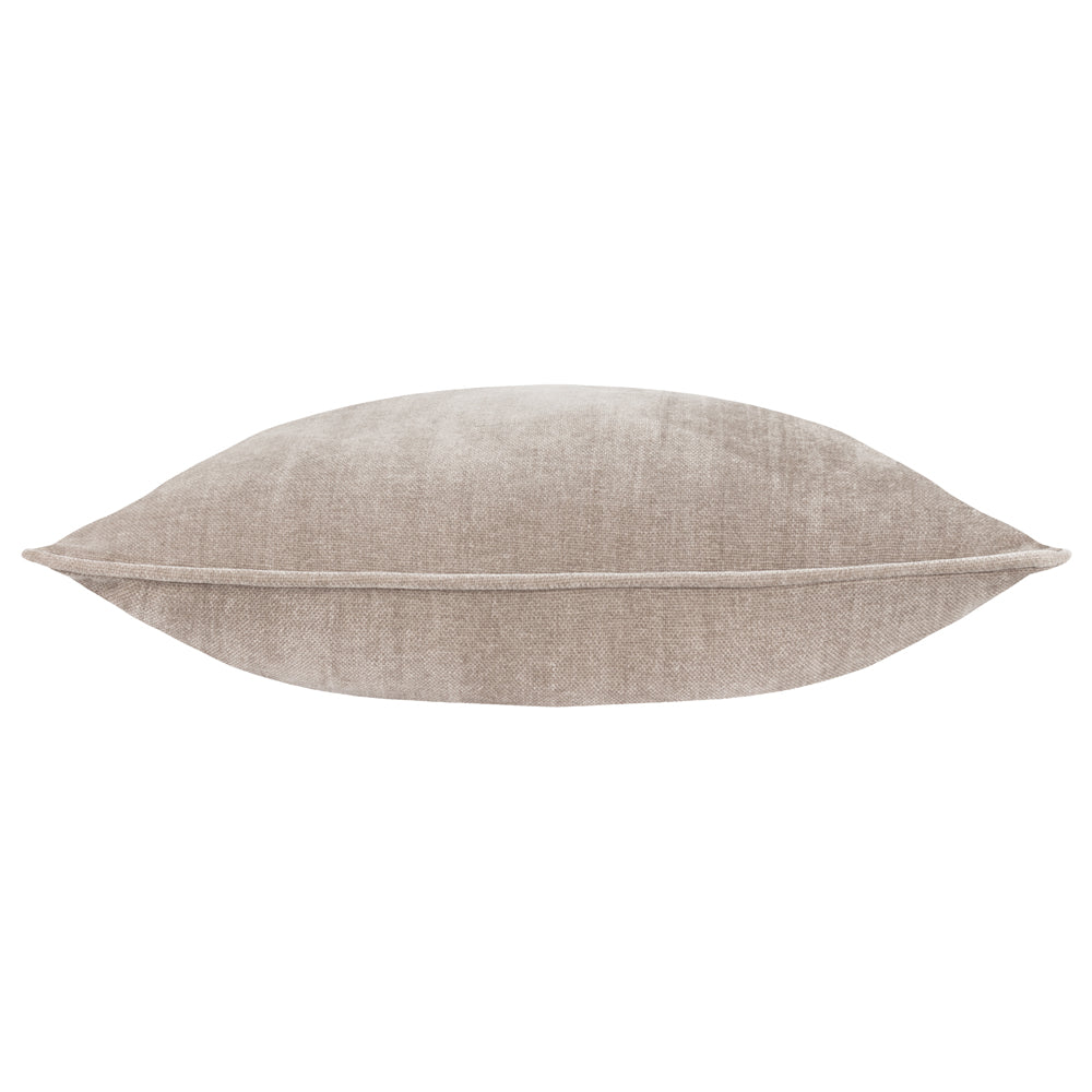 Heavy Chenille Piped Cushion Greige
