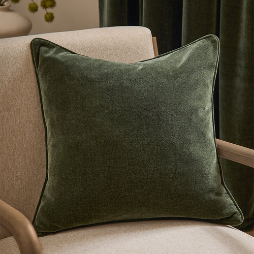 Heavy Chenille Piped Cushion Lichen