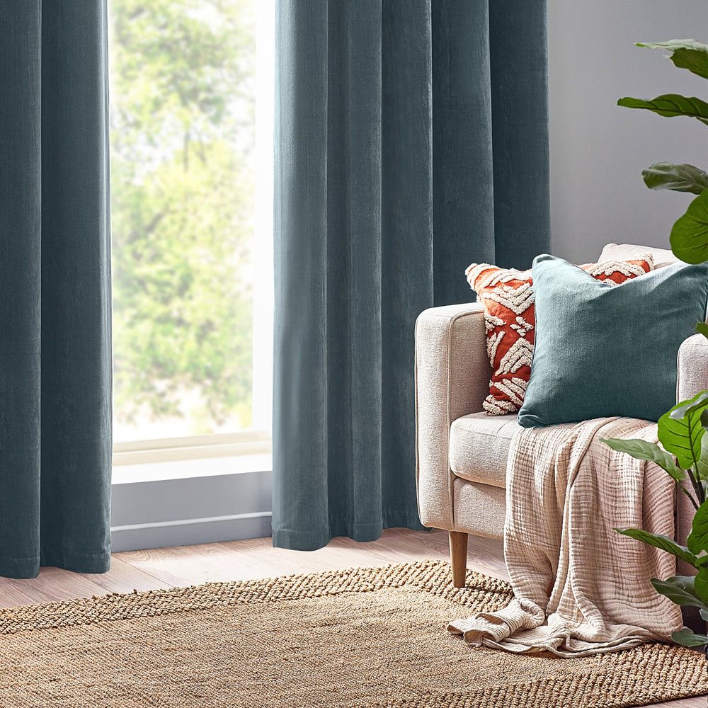 Heavy Chenille Piped Cushion Marine