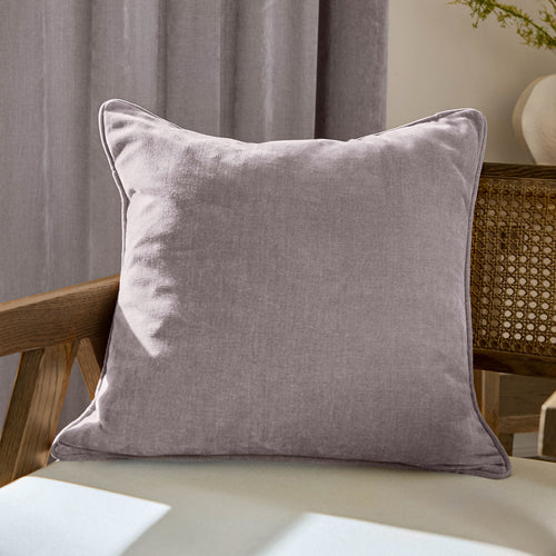 Plain Purple Cushions - Heavy Chenille Piped Cushion Cover Mauve Yard