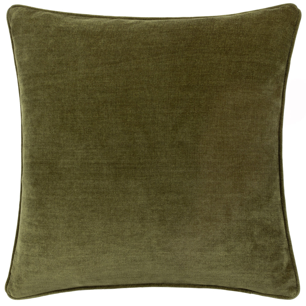 Heavy Chenille Piped Cushion Olive