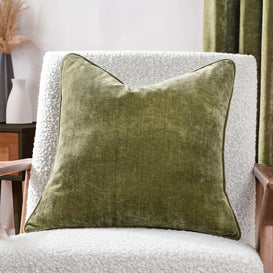 Yard Heavy Chenille Cushion Cover in Olive