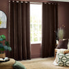Yard Heavy Chenille Room Darkening Eyelet Curtains in Brown
