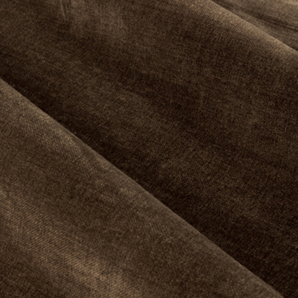 Heavy Chenille Fully Lined Velvet Eyelet Curtains Brown