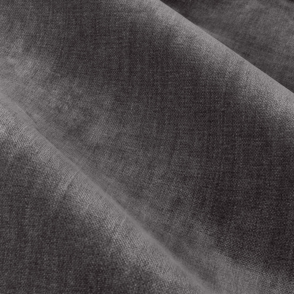 Heavy Chenille Fully Lined Velvet Eyelet Curtains Charcoal