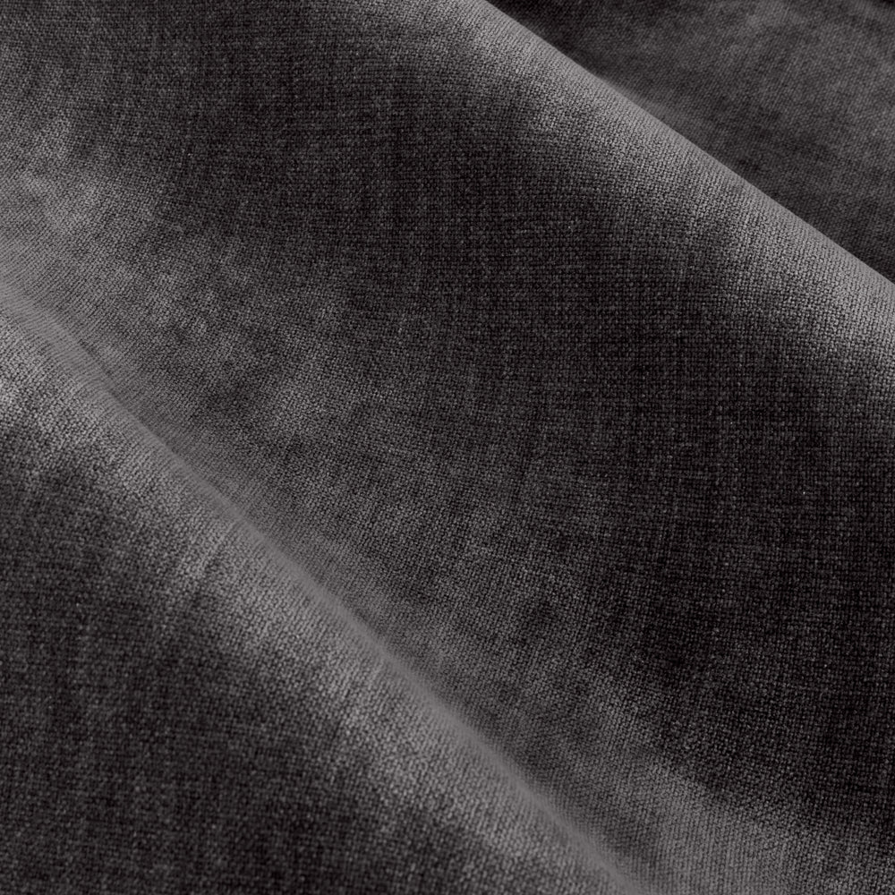 Heavy Chenille Fully Lined Velvet Eyelet Curtains Charcoal