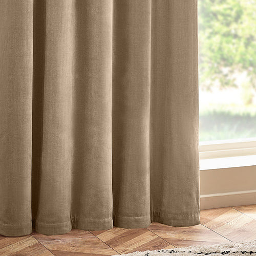 Plain Beige Curtains - Heavy Chenille Room Darkening Eyelet Curtains Natural Yard
