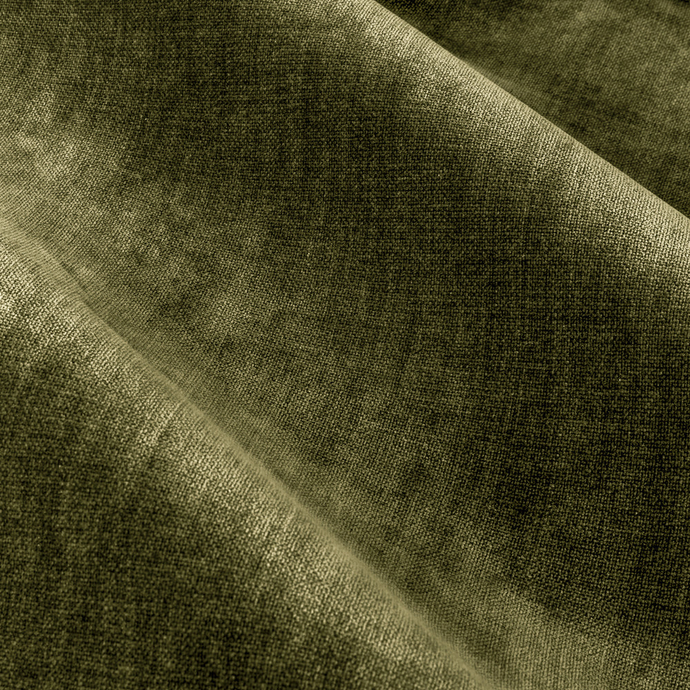 Heavy Chenille Fully Lined Velvet Eyelet Curtains Olive