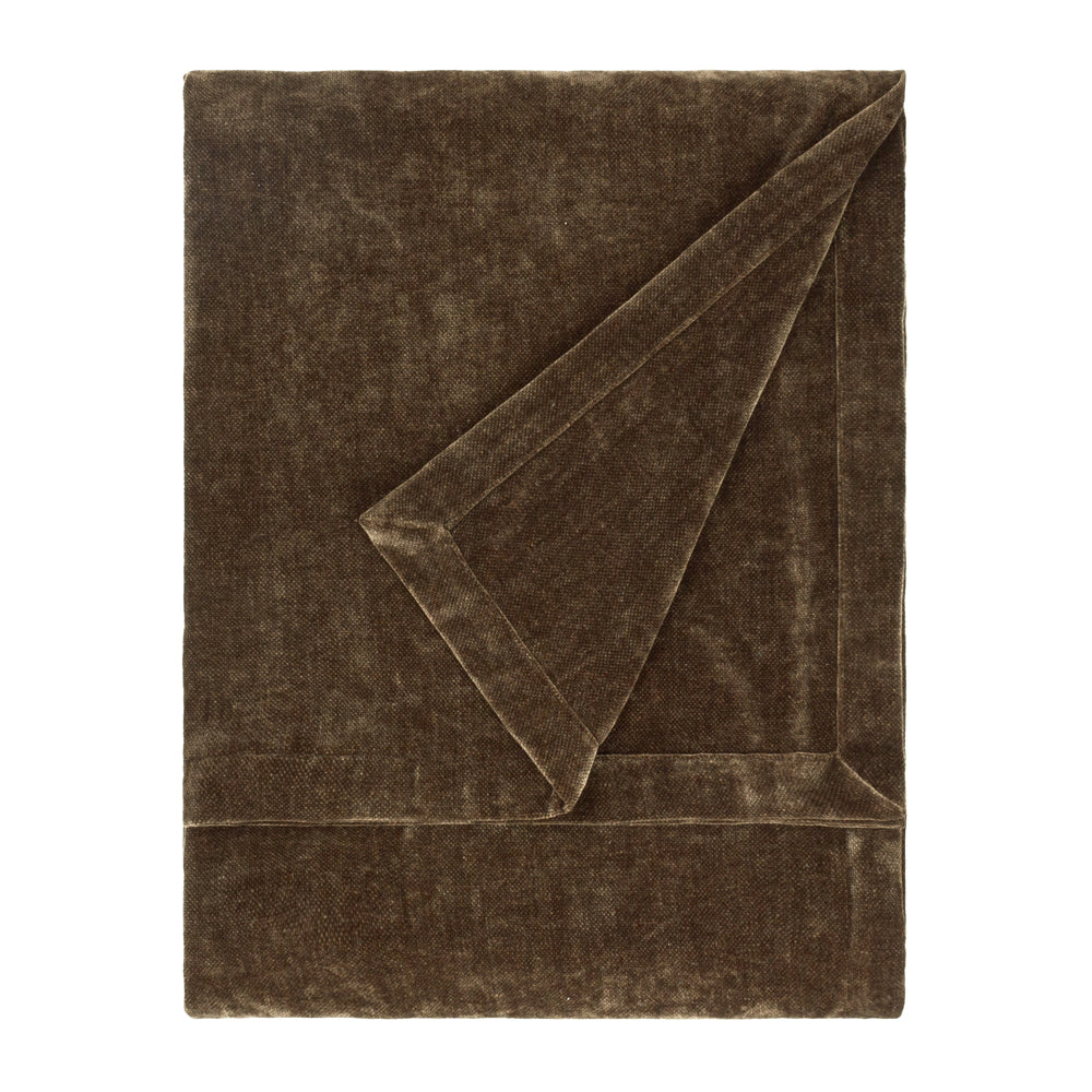 Heavy Chenille Velvet Throw Brown