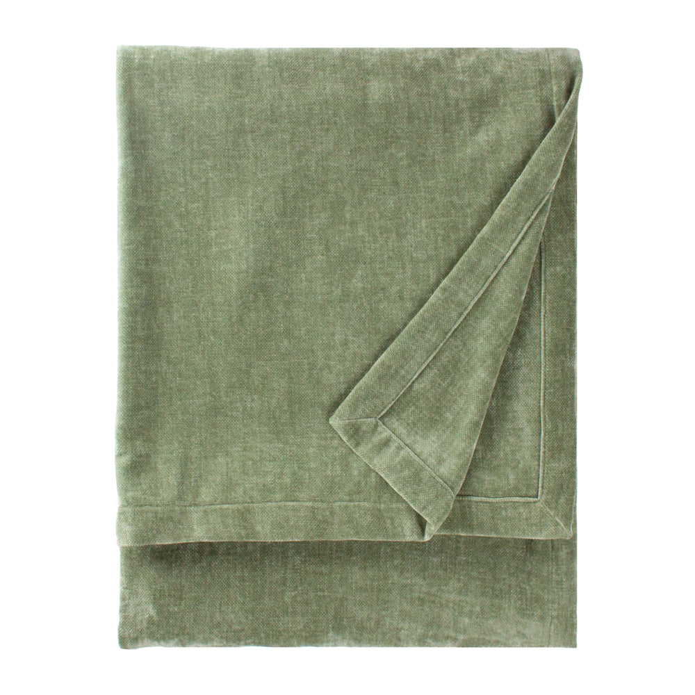 Heavy Chenille Velvet Throw Eucalyptus
