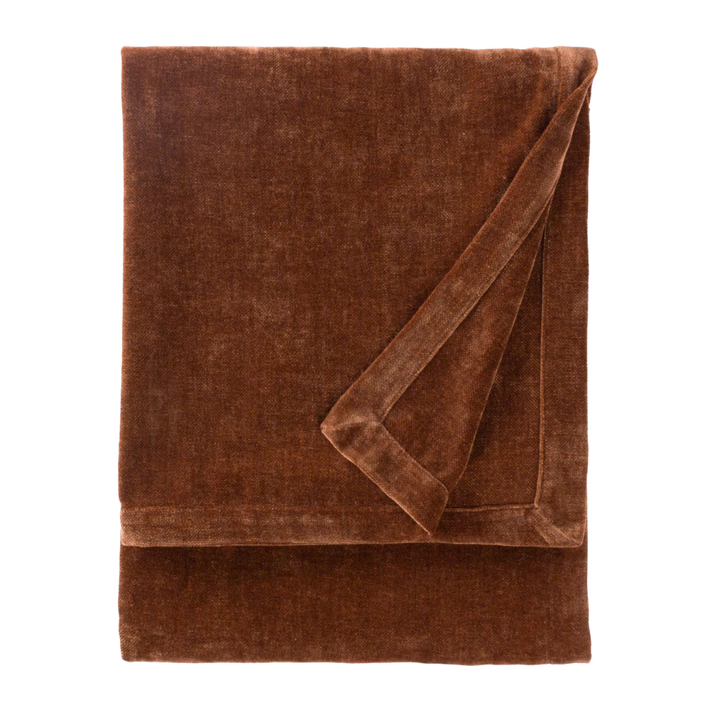 Heavy Chenille Velvet Throw Nutmeg