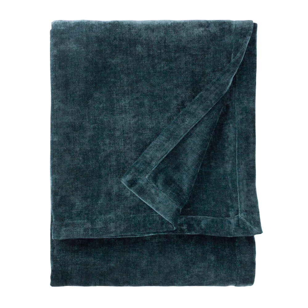 Heavy Chenille Velvet Throw Navy
