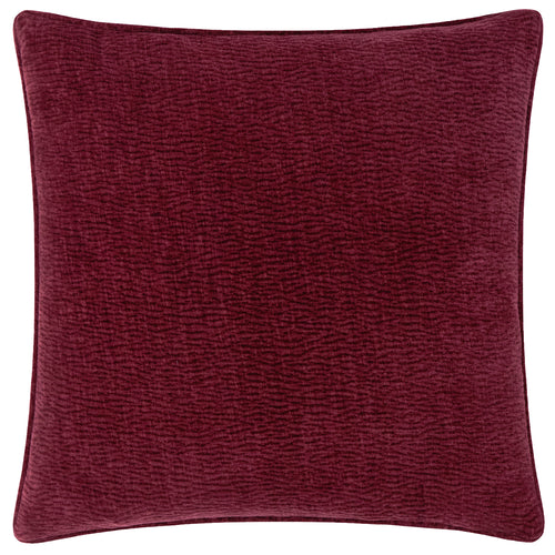 Heath Washed Velvet Textured Cushion Beetroot