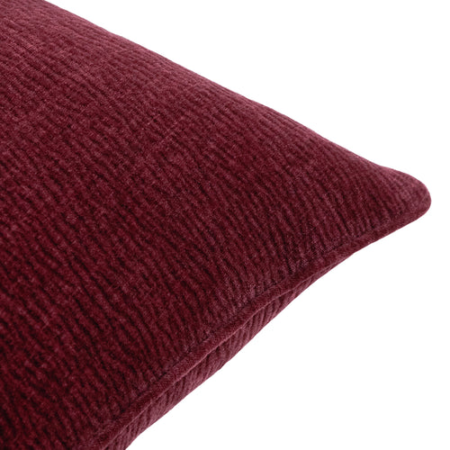 Heath Washed Velvet Textured Cushion Beetroot