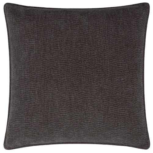 Heath Washed Velvet Textured Cushion Charcoal