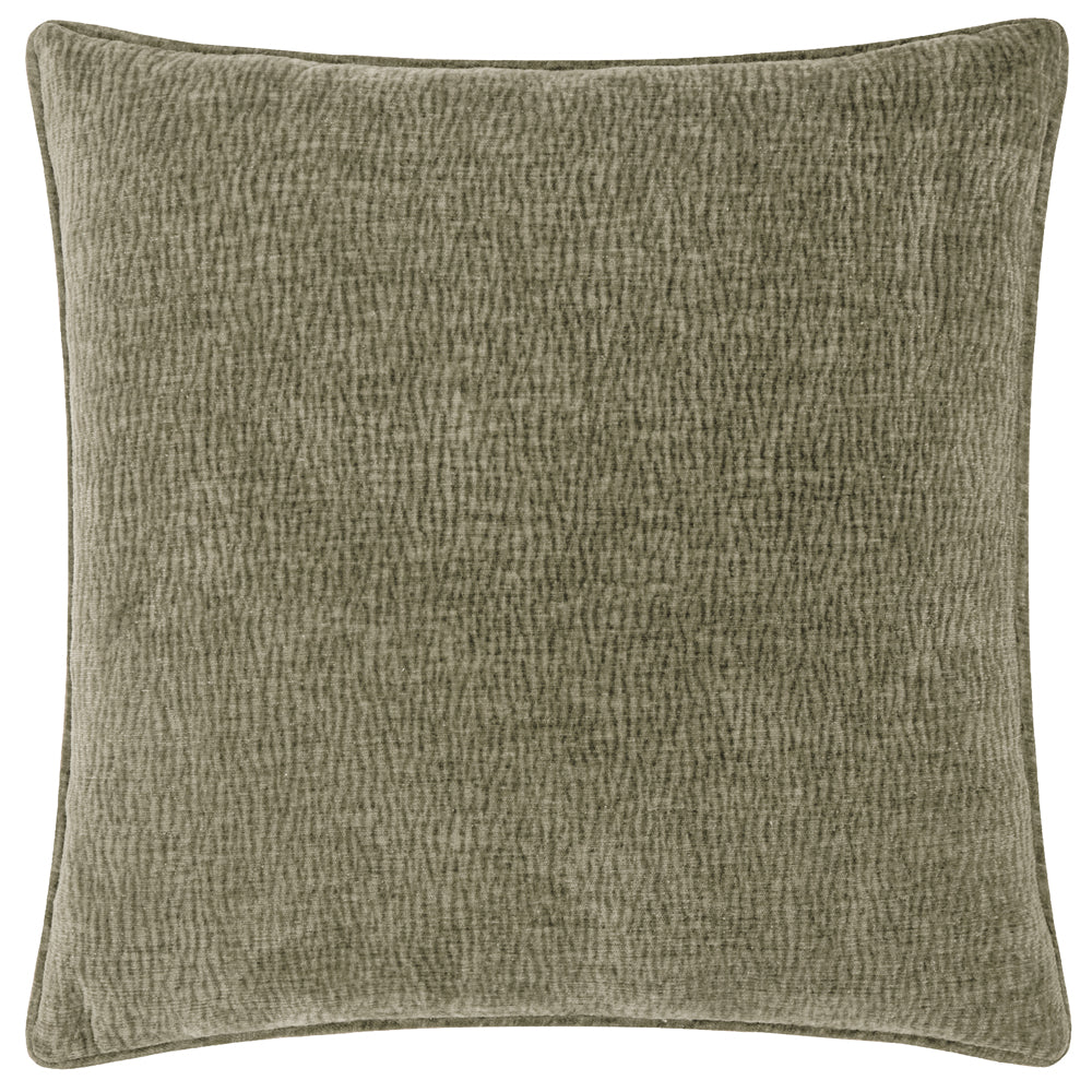 Heath Washed Velvet Textured Cushion Eucalyptus