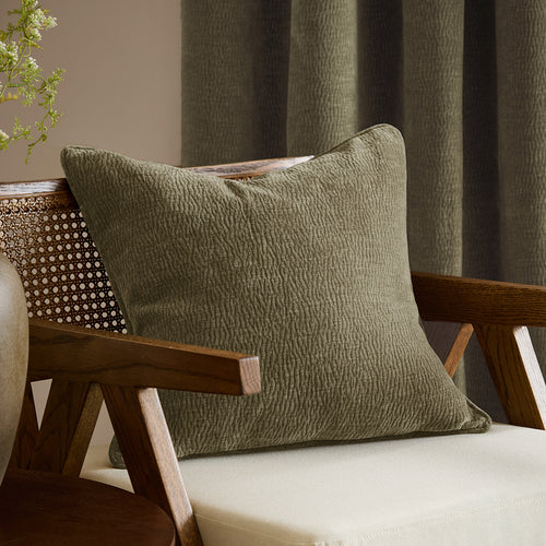 Heath Washed Velvet Textured Cushion Eucalyptus