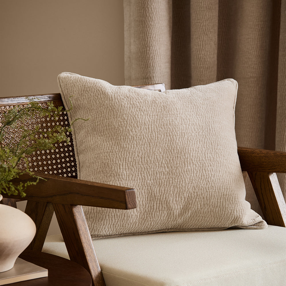 Heath Washed Velvet Textured Cushion Linen