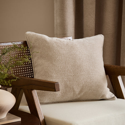 Heath Washed Velvet Textured Cushion Linen