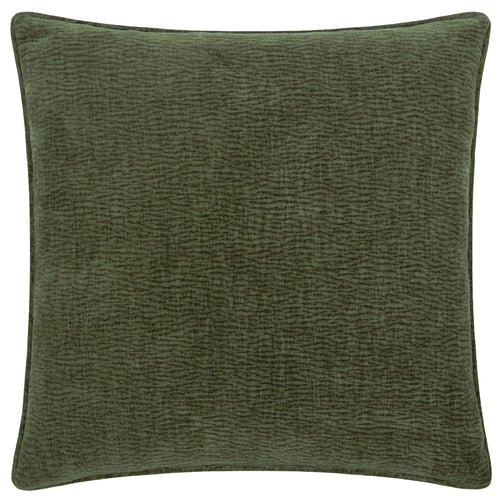 Heath Washed Velvet Textured Cushion Olive