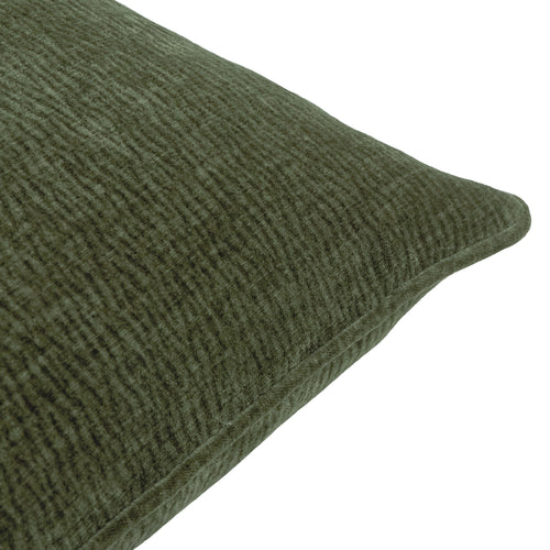 Heath Washed Velvet Textured Cushion Olive