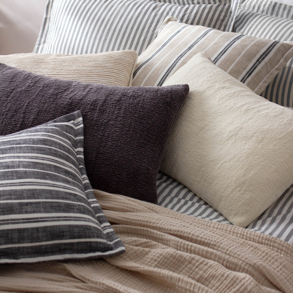 Hebble Striped Cushion Black