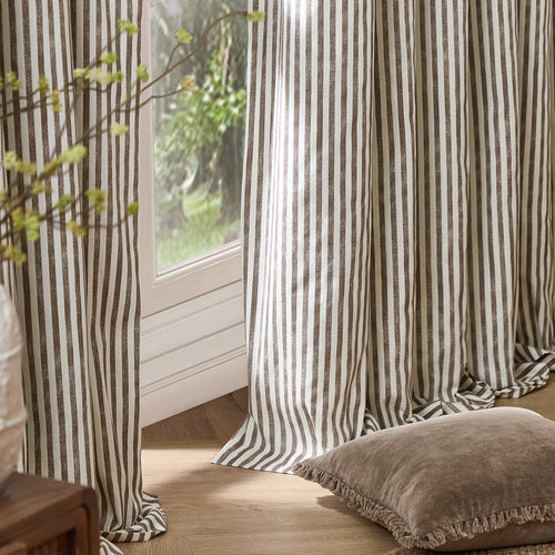 Hebden 100% Cotton Blackout Pencil Pleat Curtains Chocolate