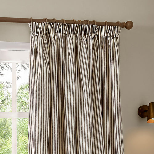 Hebden 100% Cotton Blackout Pencil Pleat Curtains Chocolate