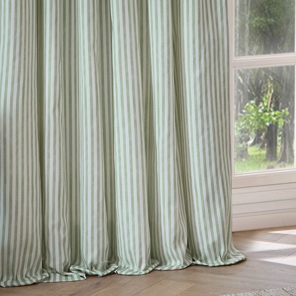 Hebden 100% Cotton Blackout Pencil Pleat Curtains Eucalyptus