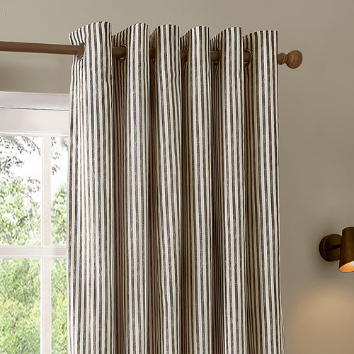 Hebden 100% Cotton Blackout Eyelet Curtains Chocolate
