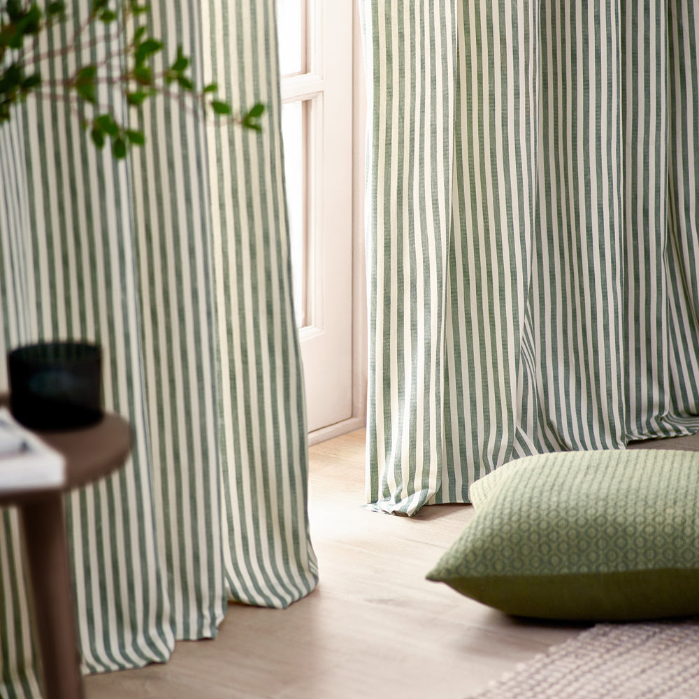Hebden 100% Cotton Blackout Eyelet Curtains Forest