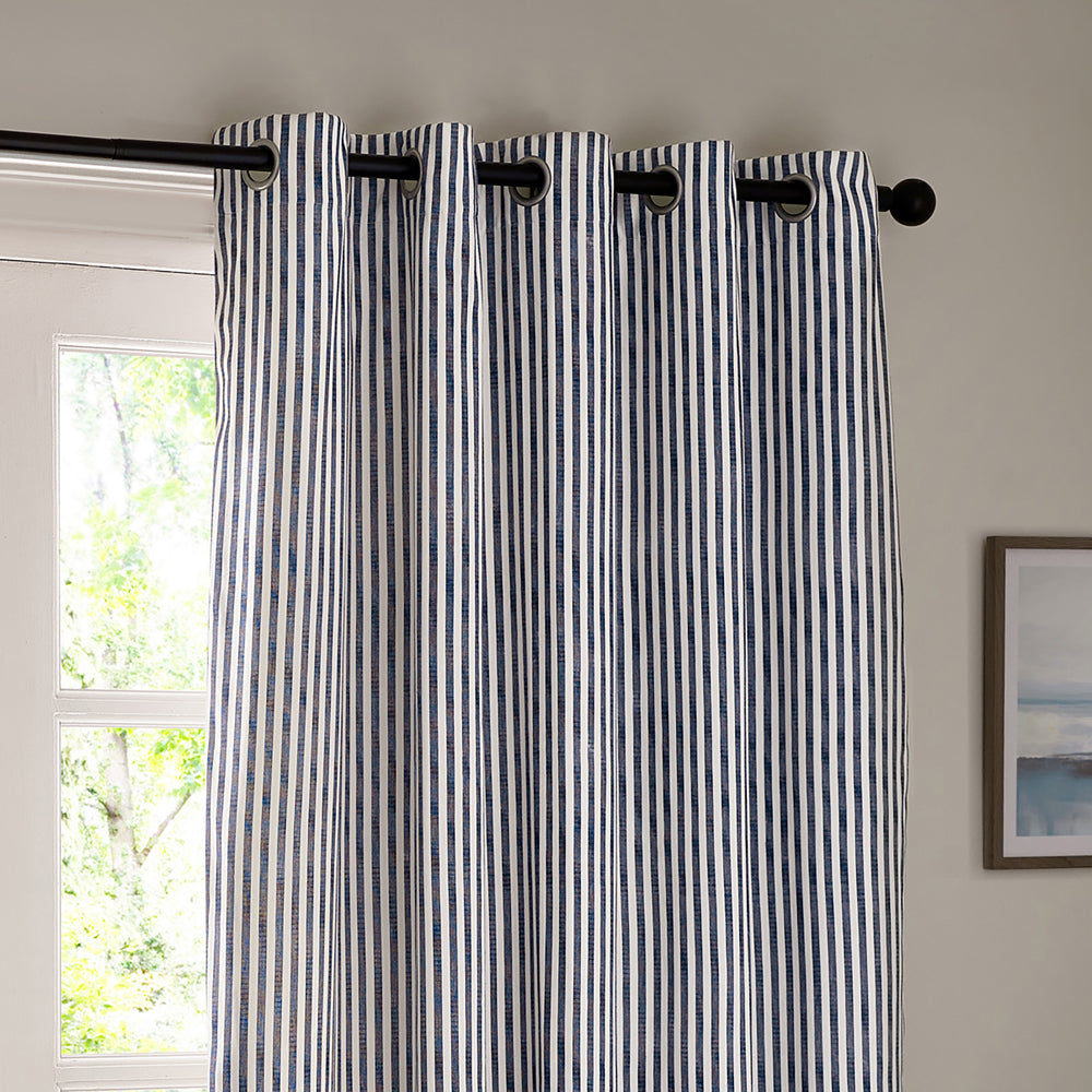 Hebden 100% Cotton Blackout Eyelet Curtains Navy