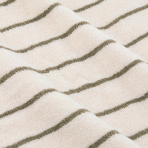 Hebden Narrow Stripe 100% Cotton Towels Olive